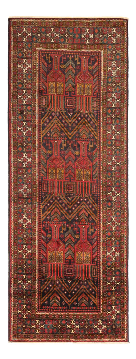 Runner Belutsch Rug - 297 x 107 cm - dark red