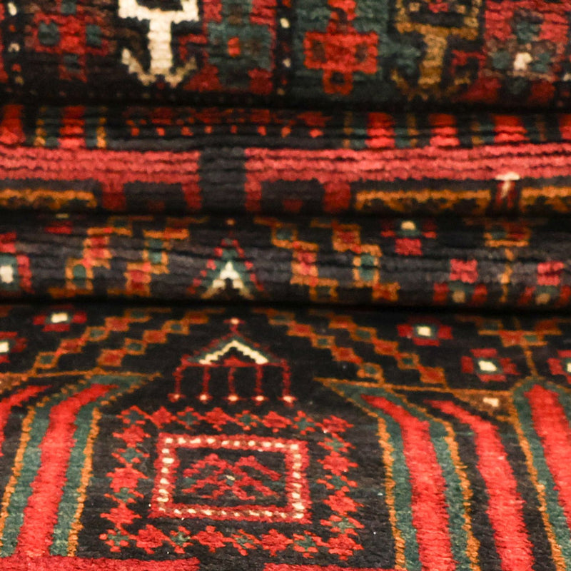 Runner Belutsch Rug - 297 x 107 cm - dark red