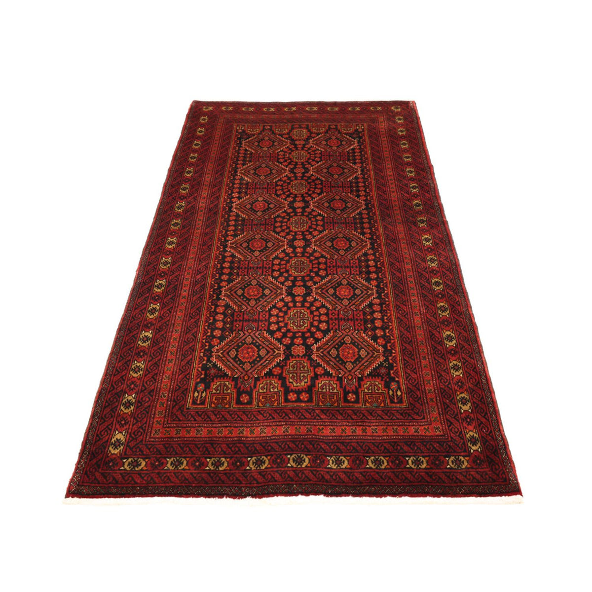 Runner Belutsch Rug - 223 x 115 cm - dark red