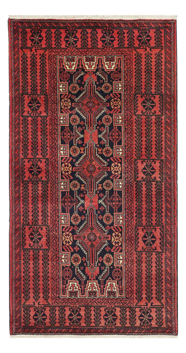 Runner Belutsch Rug - 195 x 100 cm - dark red