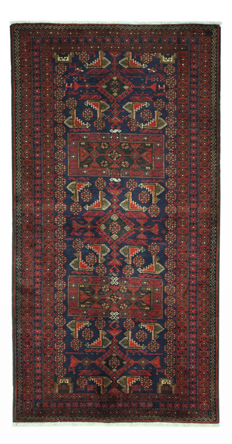 Runner Belutsch Rug - 194 x 101 cm - dark red