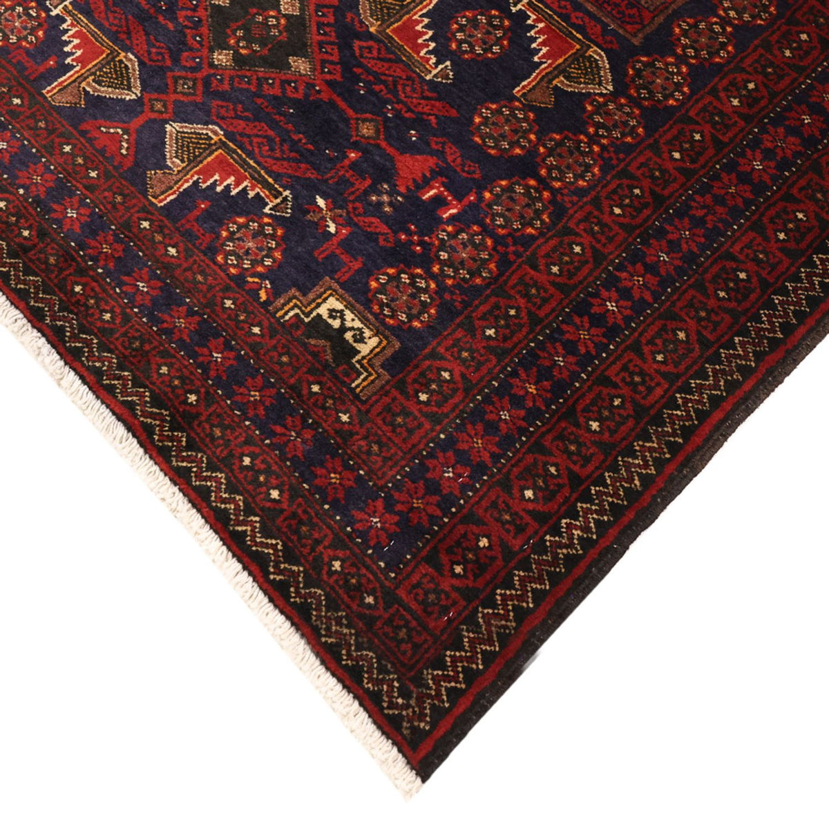 Runner Belutsch Rug - 194 x 101 cm - dark red