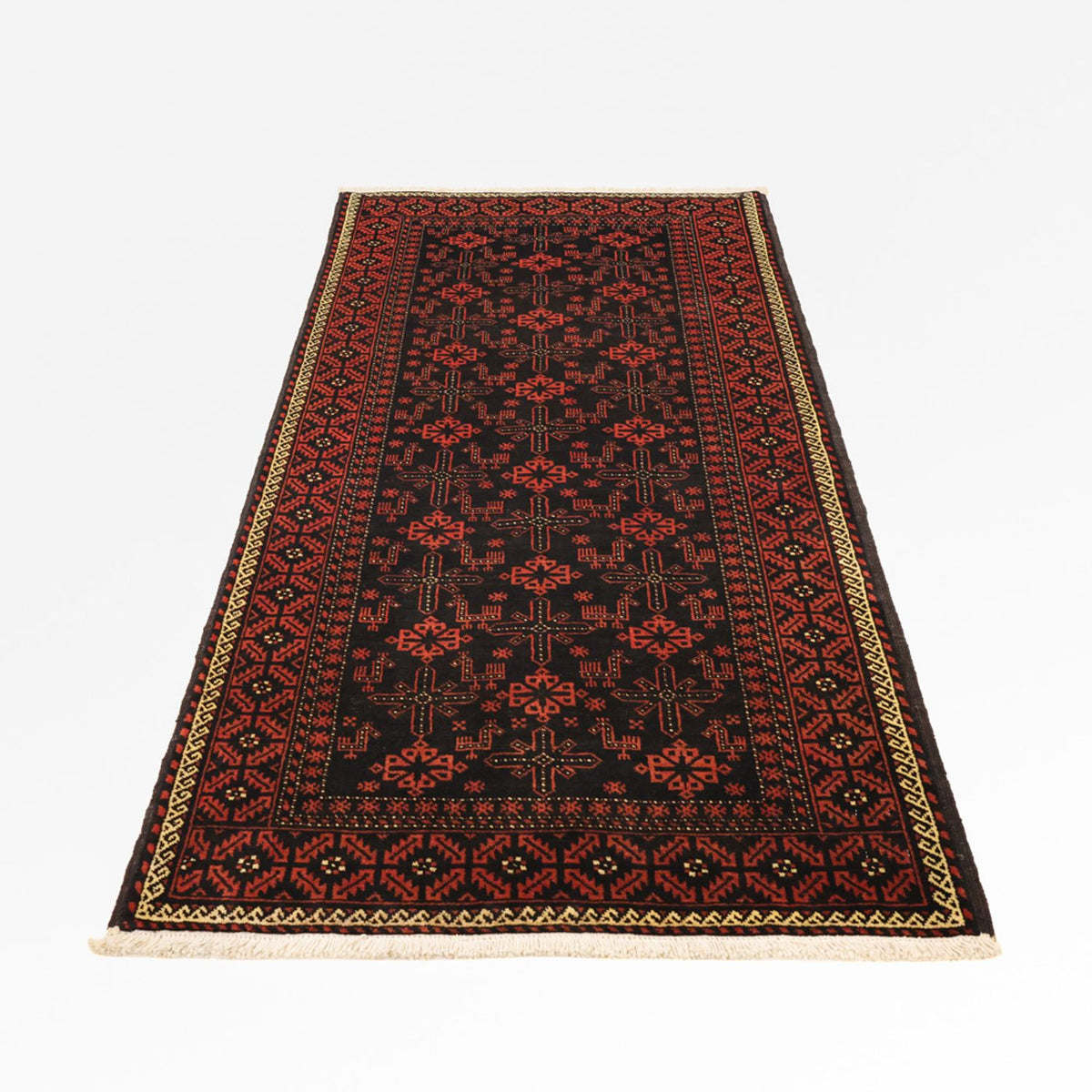 Runner Belutsch Rug - 197 x 105 cm - dark red