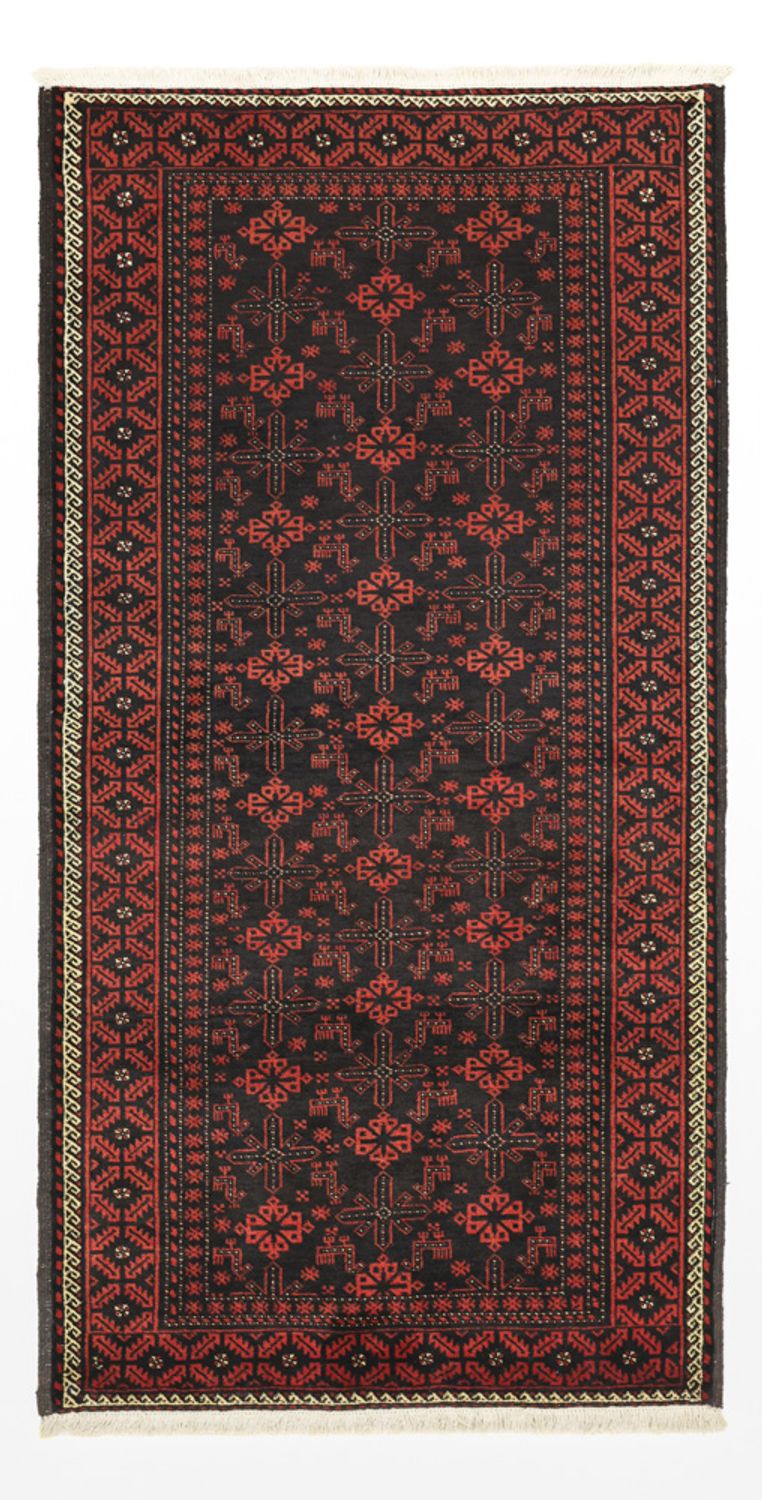 Runner Belutsch Rug - 204 x 102 cm - dark red