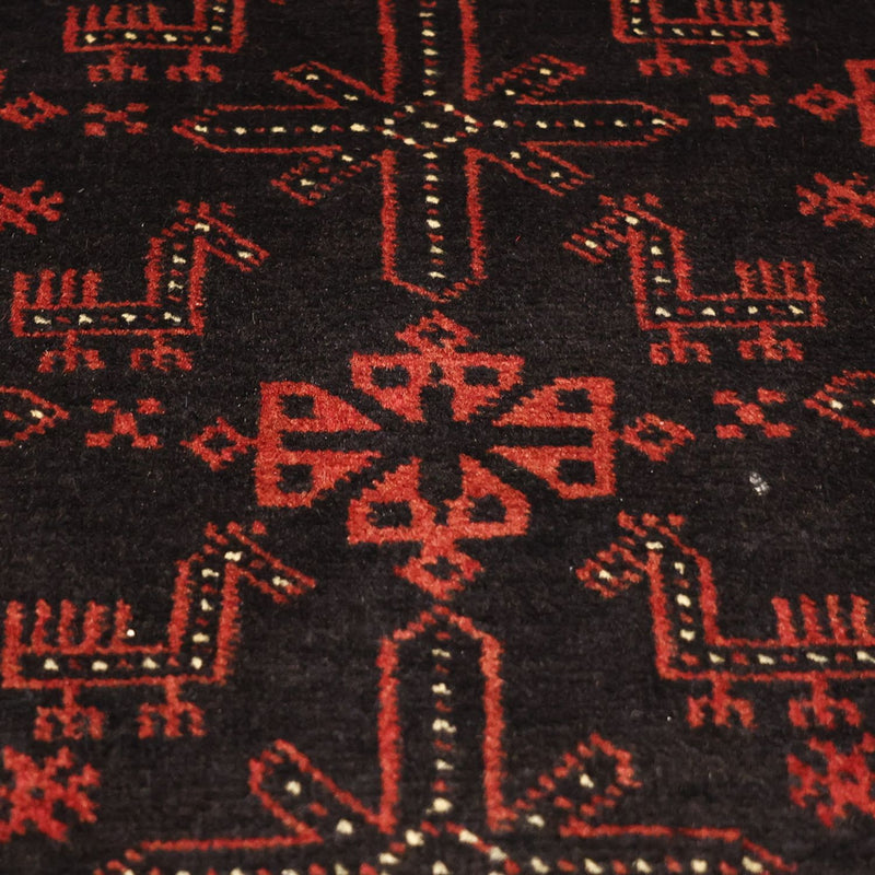 Runner Belutsch Rug - 204 x 102 cm - dark red