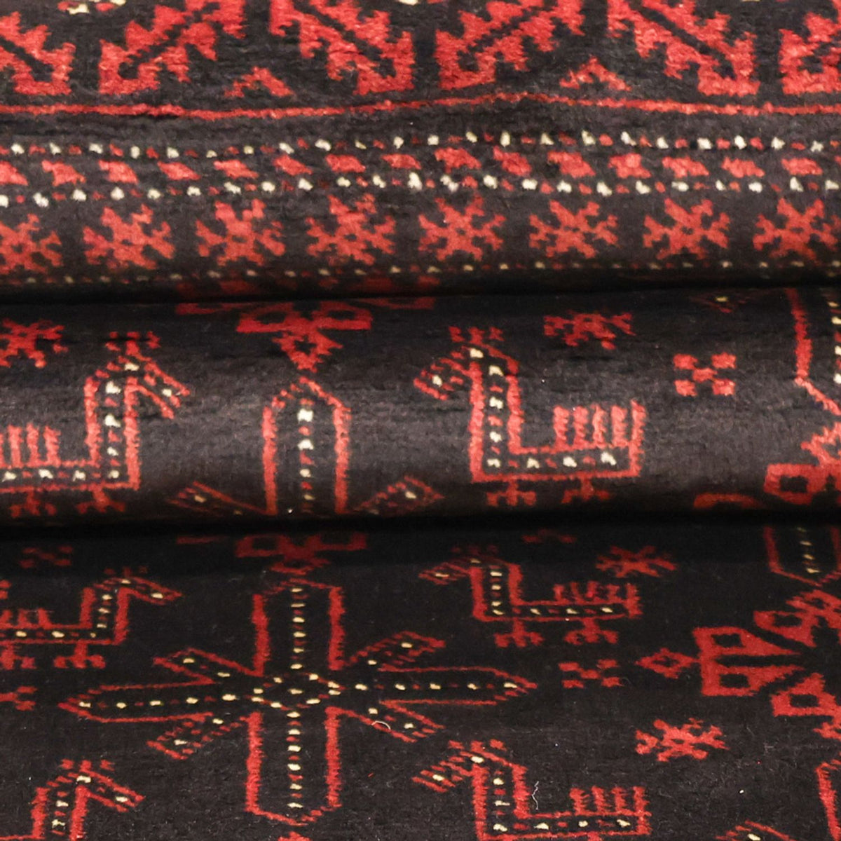 Runner Belutsch Rug - 204 x 102 cm - dark red