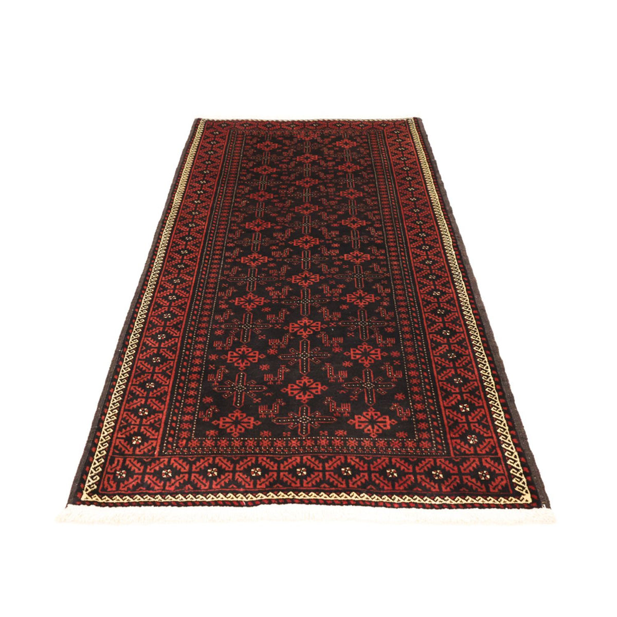 Runner Belutsch Rug - 204 x 102 cm - dark red
