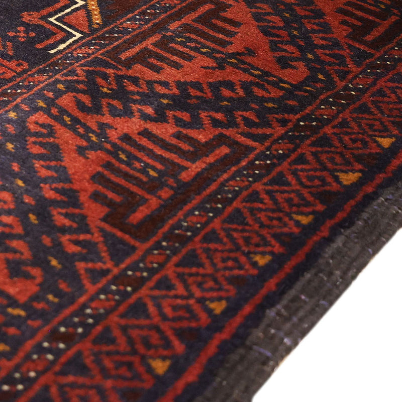 Runner Belutsch Rug - 198 x 98 cm - dark red