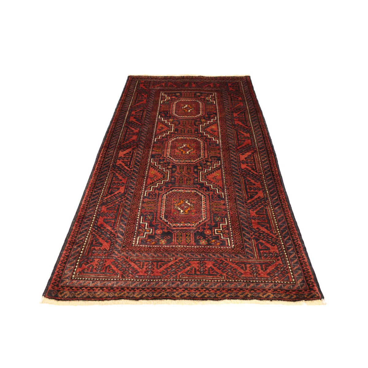 Runner Belutsch Rug - 194 x 98 cm - dark red