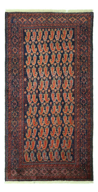 Runner Belutsch Rug - 194 x 100 cm - dark red