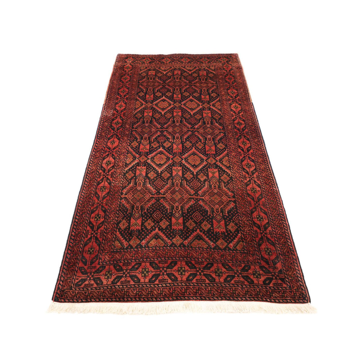 Runner Belutsch Rug - 205 x 105 cm - dark red