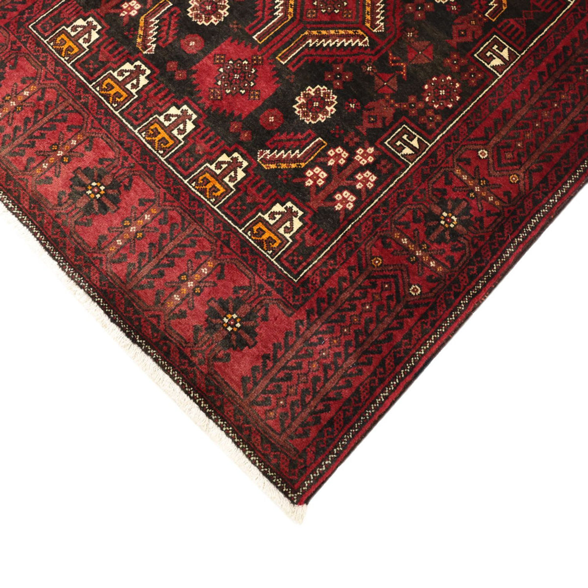 Runner Belutsch Rug - 210 x 105 cm - dark red