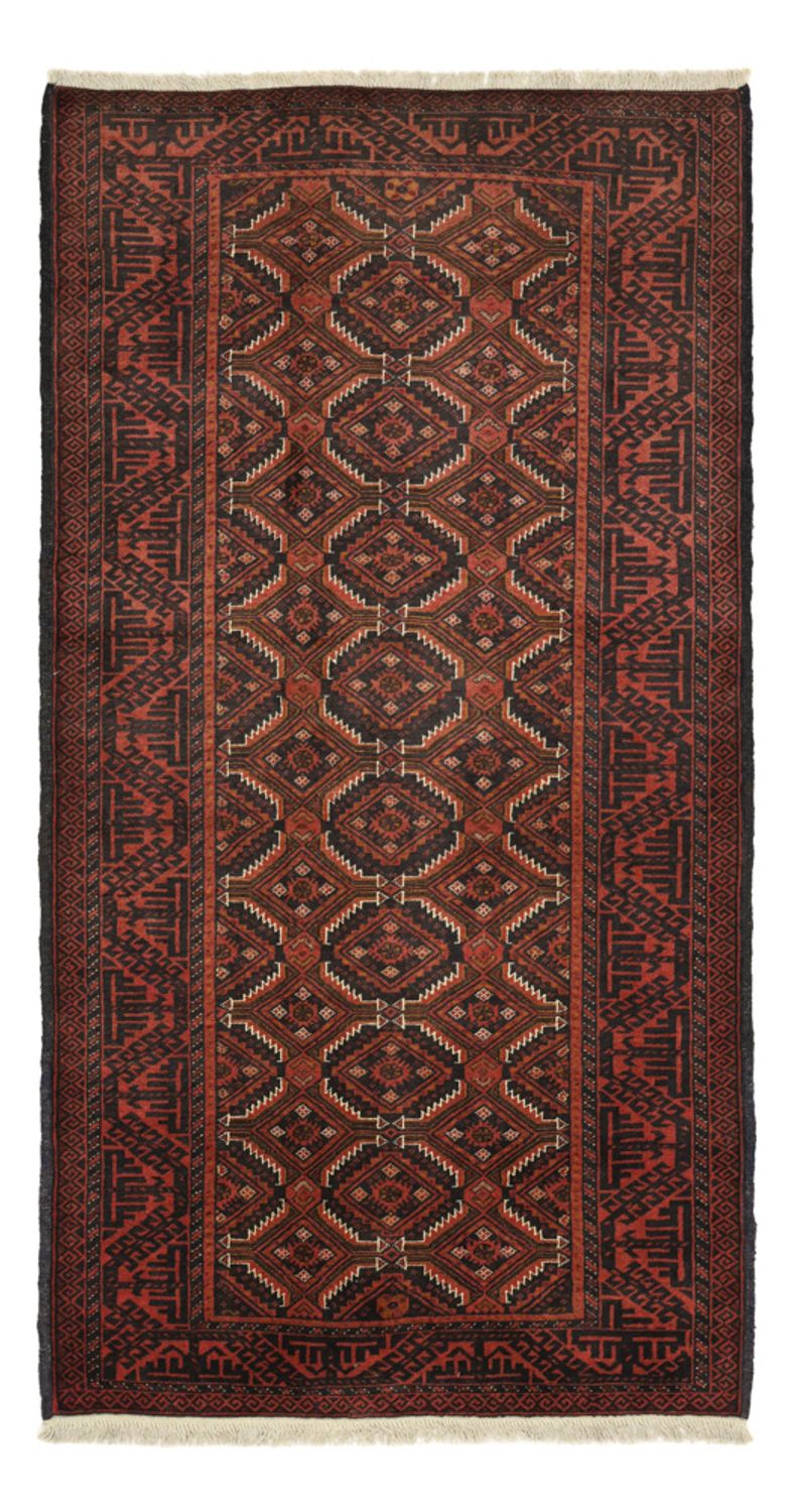 Runner Belutsch Rug - 192 x 98 cm - dark red
