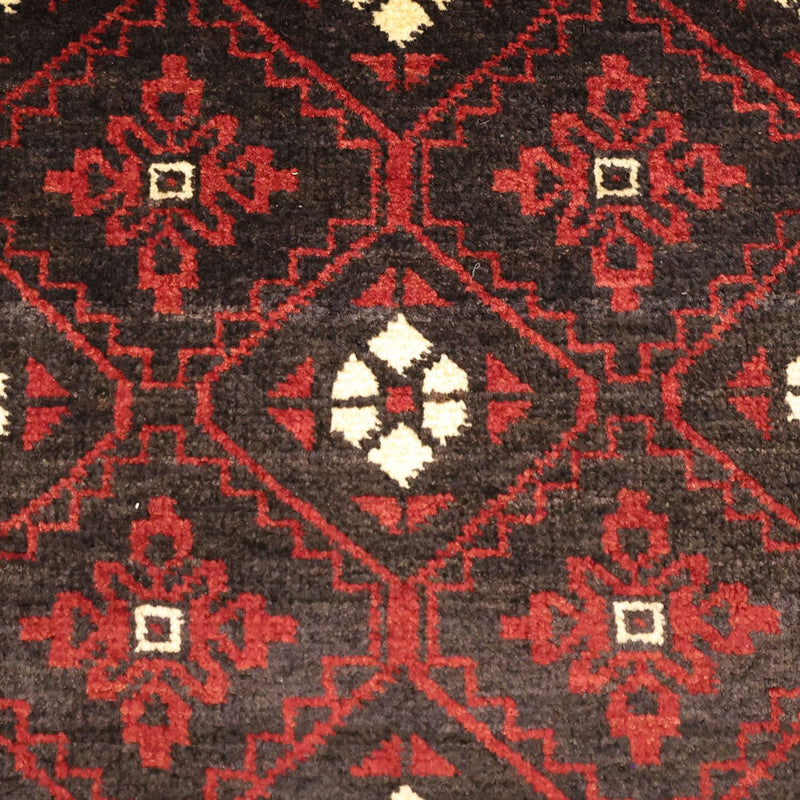 Runner Belutsch Rug - 199 x 102 cm - dark red