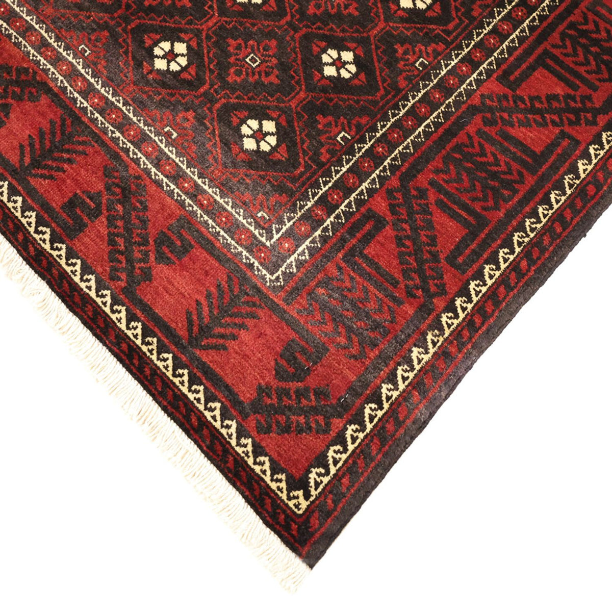 Runner Belutsch Rug - 199 x 102 cm - dark red