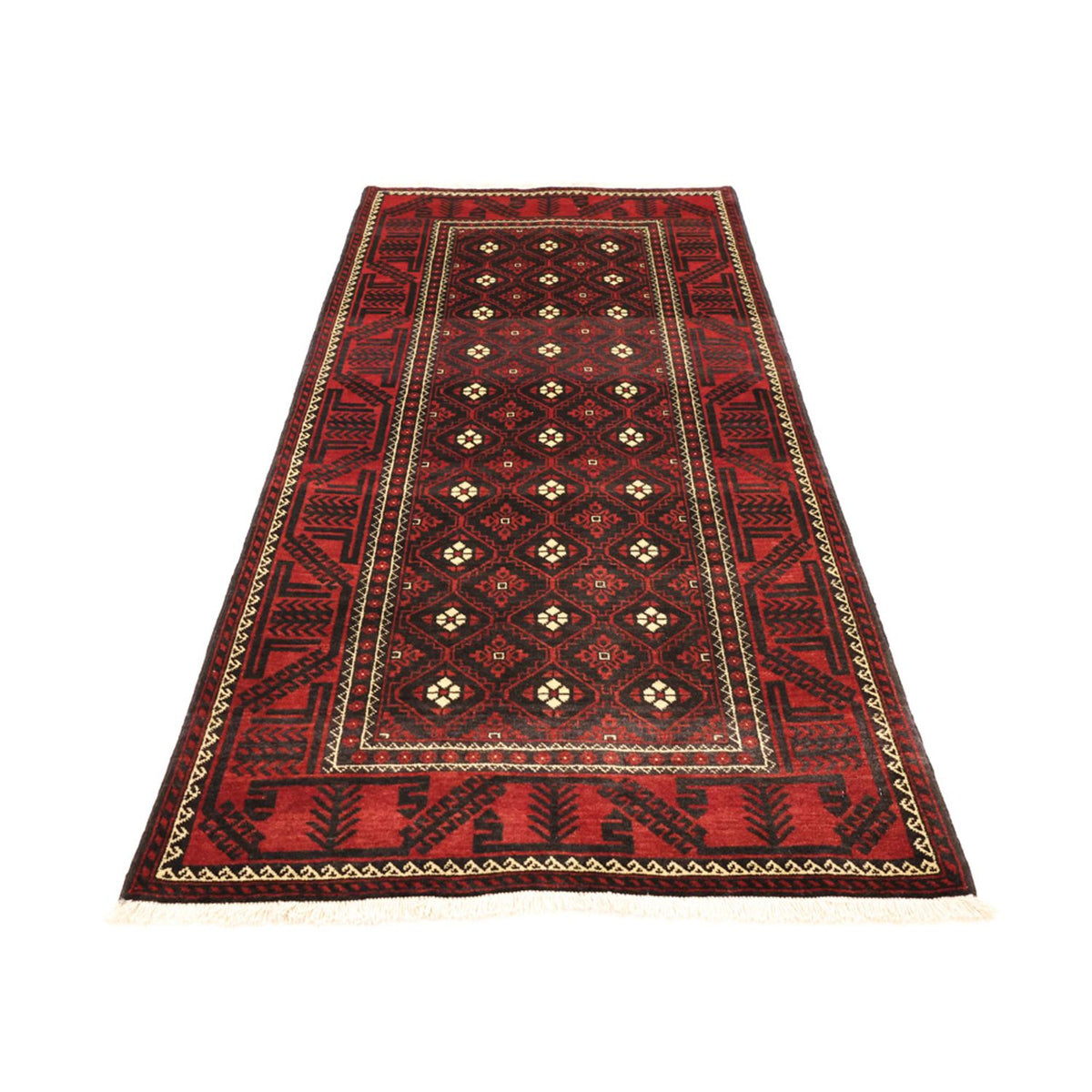 Runner Belutsch Rug - 199 x 102 cm - dark red