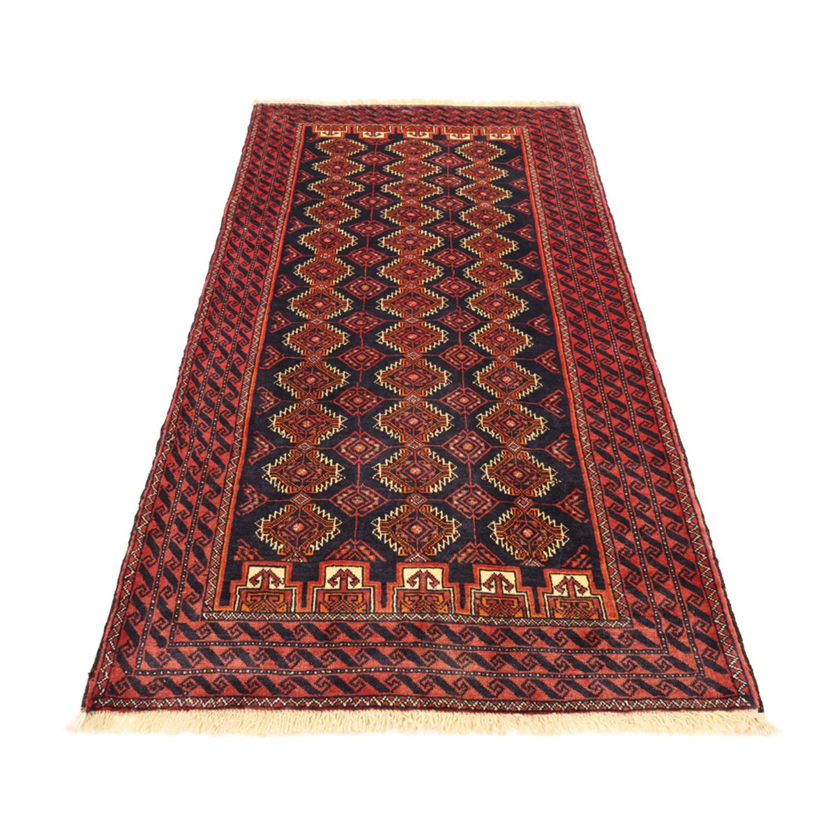 Runner Belutsch Rug - 197 x 106 cm - dark red