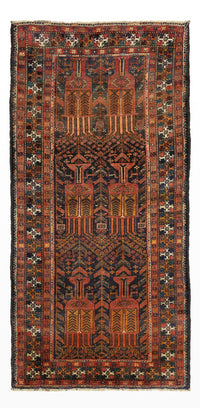 Runner Belutsch Rug - 212 x 106 cm - dark red