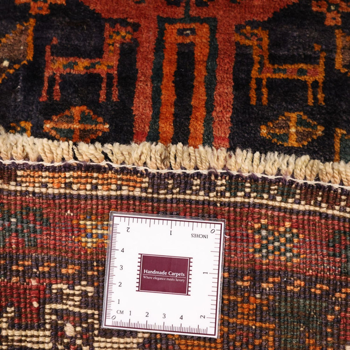 Runner Belutsch Rug - 212 x 106 cm - dark red