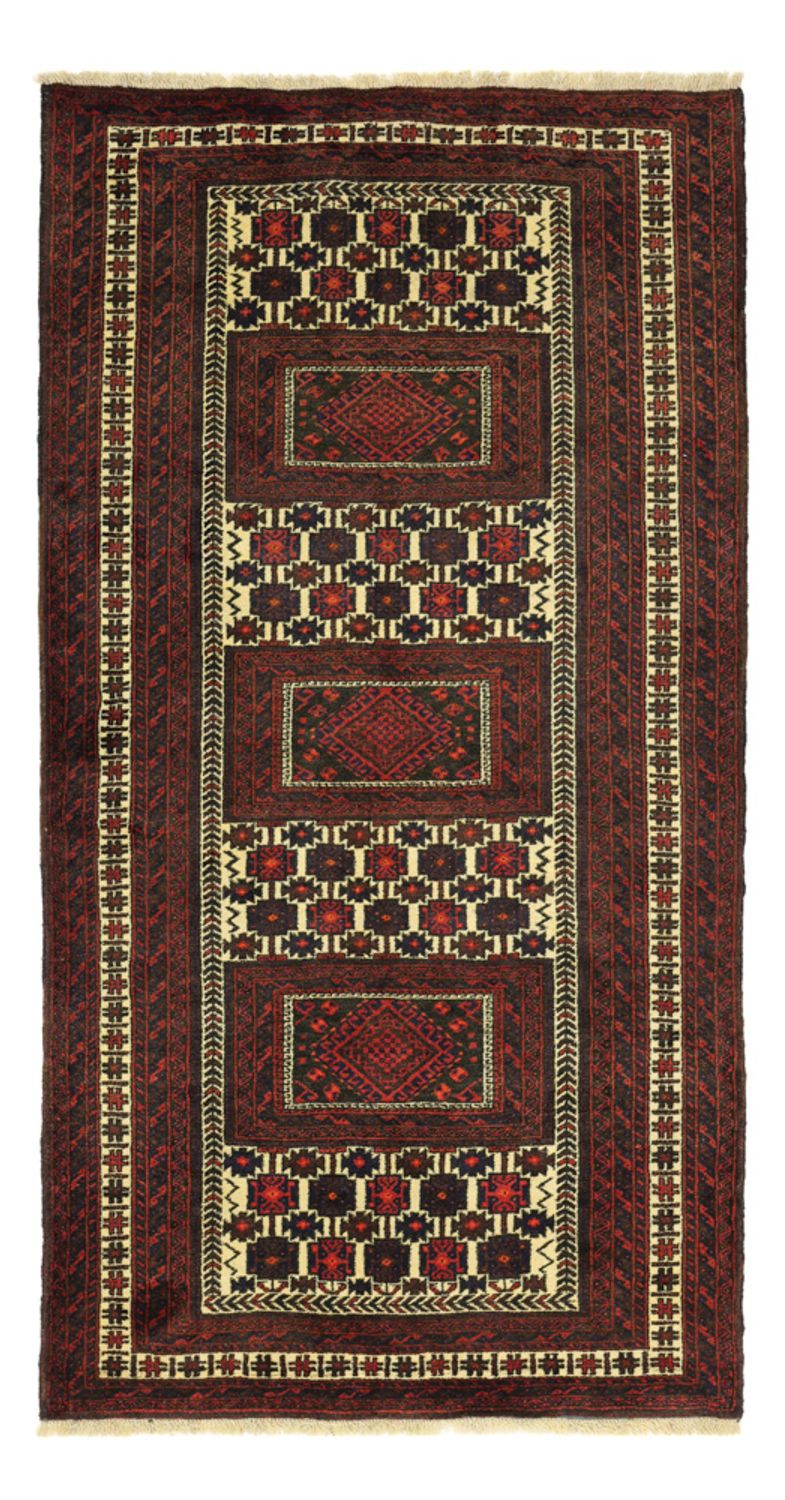 Runner Belutsch Rug - 194 x 102 cm - dark red