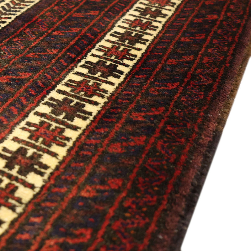 Runner Belutsch Rug - 194 x 102 cm - dark red