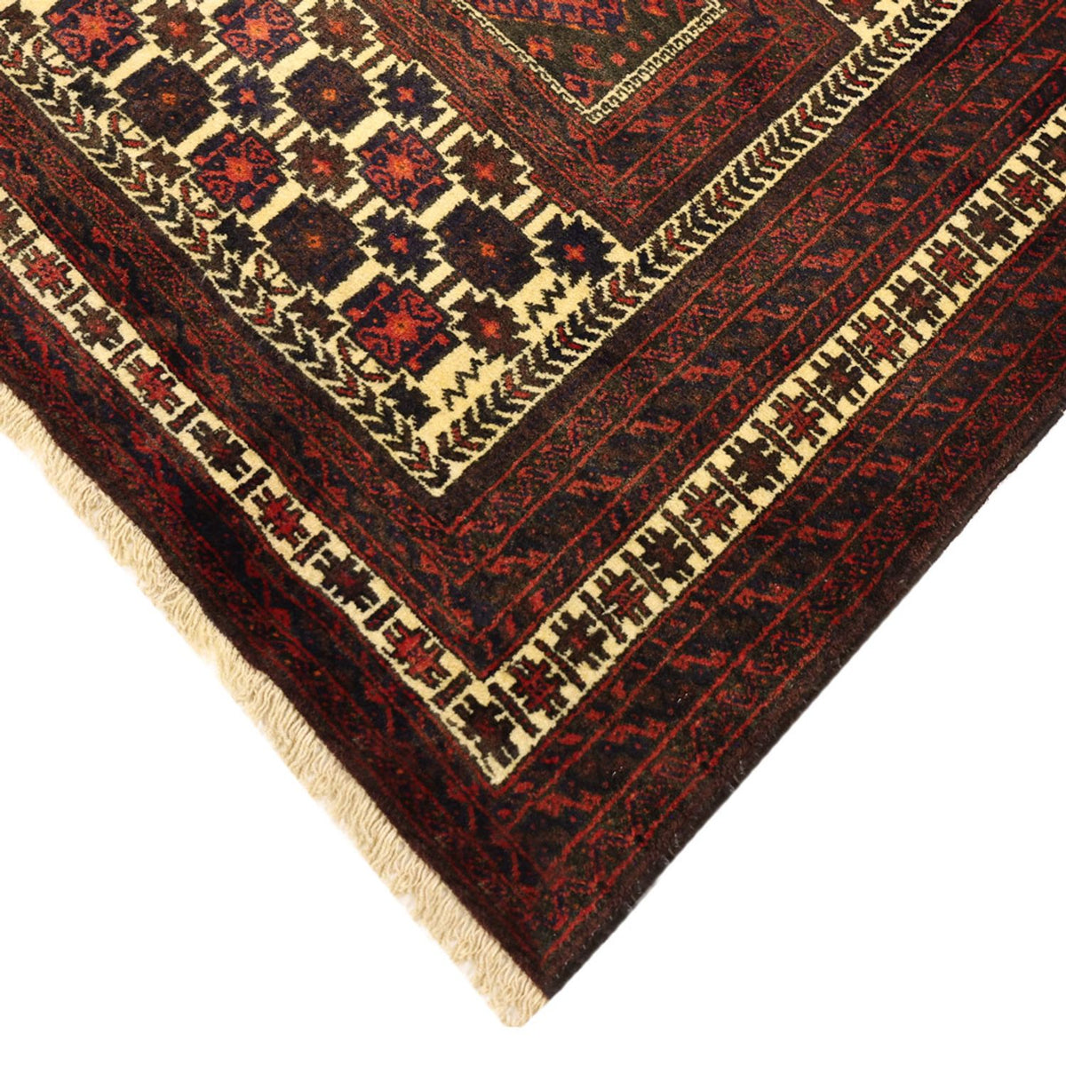 Runner Belutsch Rug - 194 x 102 cm - dark red