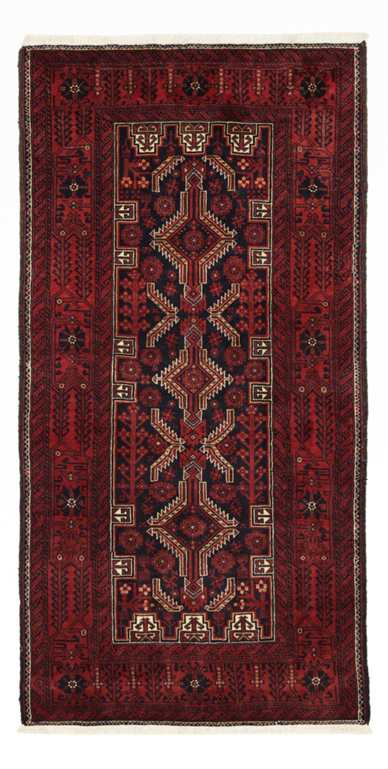 Runner Belutsch Rug - 199 x 100 cm - dark red