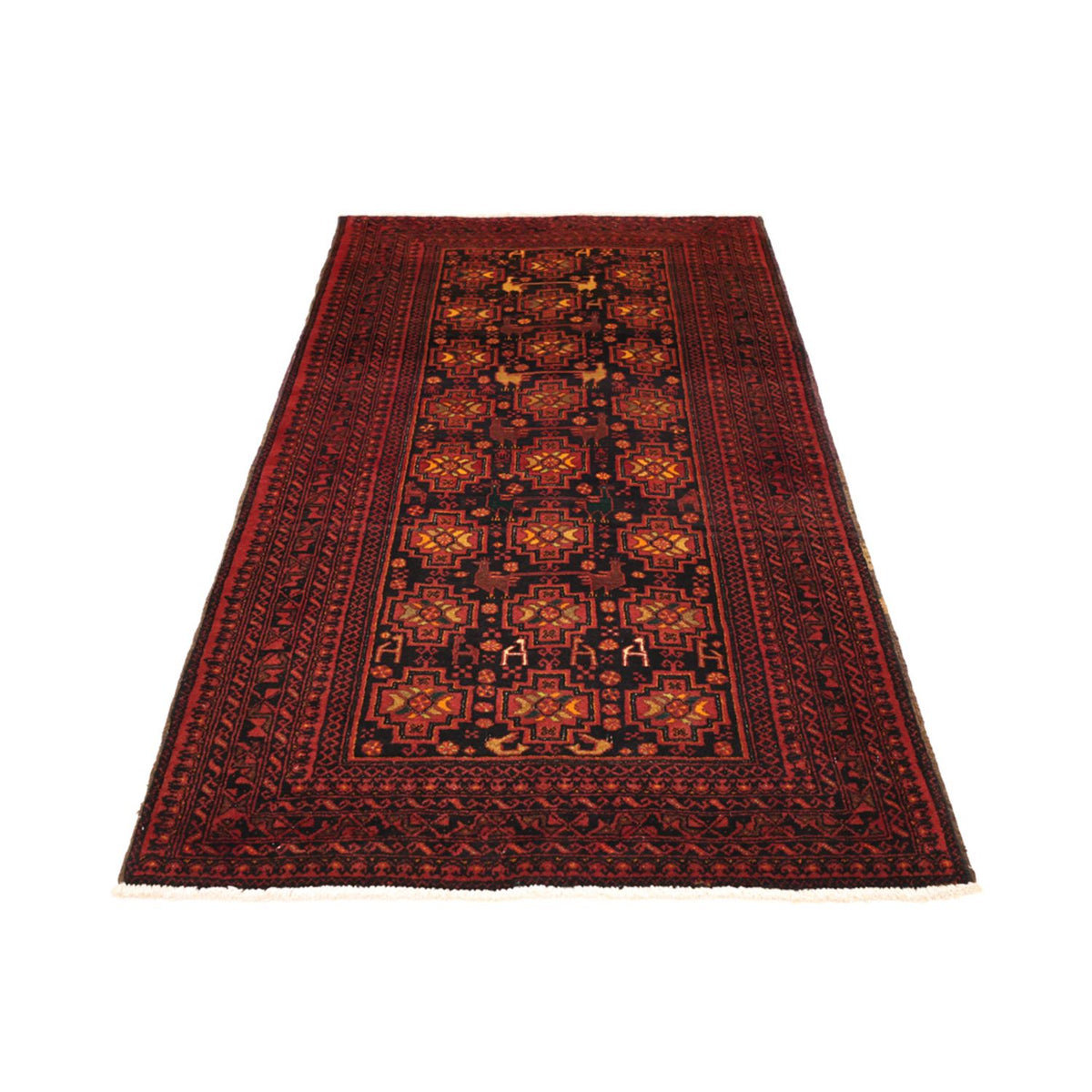 Runner Belutsch Rug - 192 x 100 cm - dark red