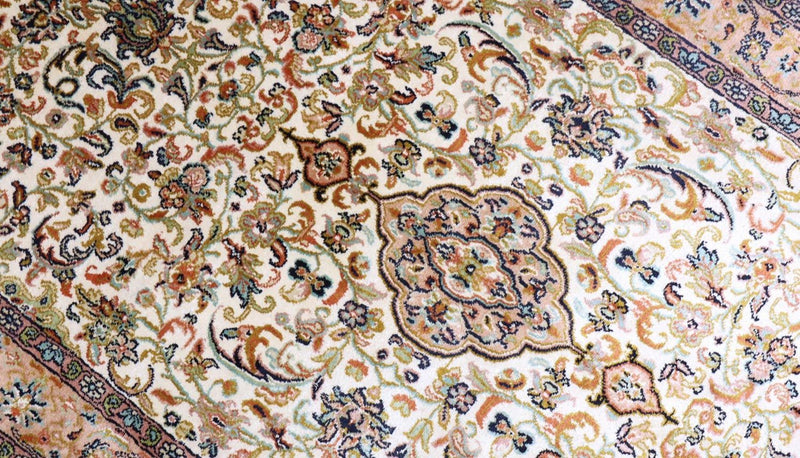 Silk Rug - Kashmir Silk - 155 x 99 cm - beige