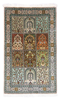Silk Rug - Kashmir Silk - 151 x 95 cm - turquoise