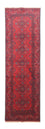 Runner Afghan Rug - Kunduz - 299 x 86 cm - dark red