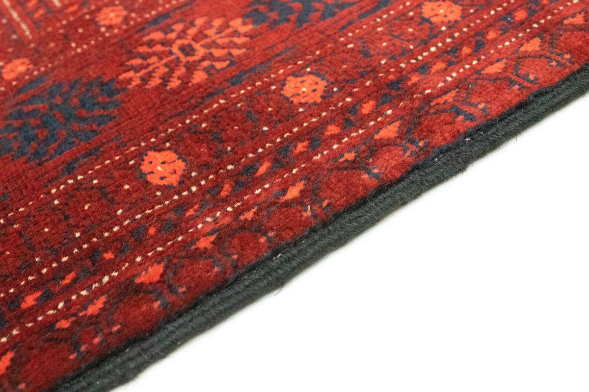 Runner Afghan Rug - Bukhara - 293 x 87 cm - dark red