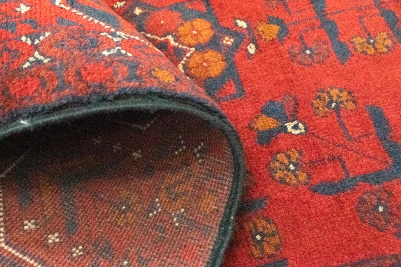 Runner Afghan Rug - Kunduz - 294 x 80 cm - red