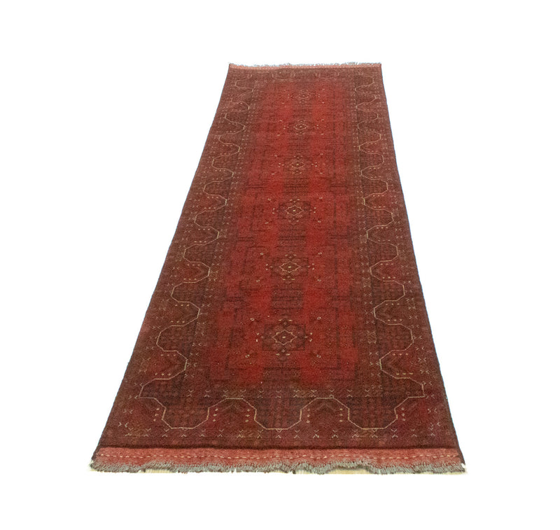 Runner Afghan Rug - Kunduz - 294 x 80 cm - red