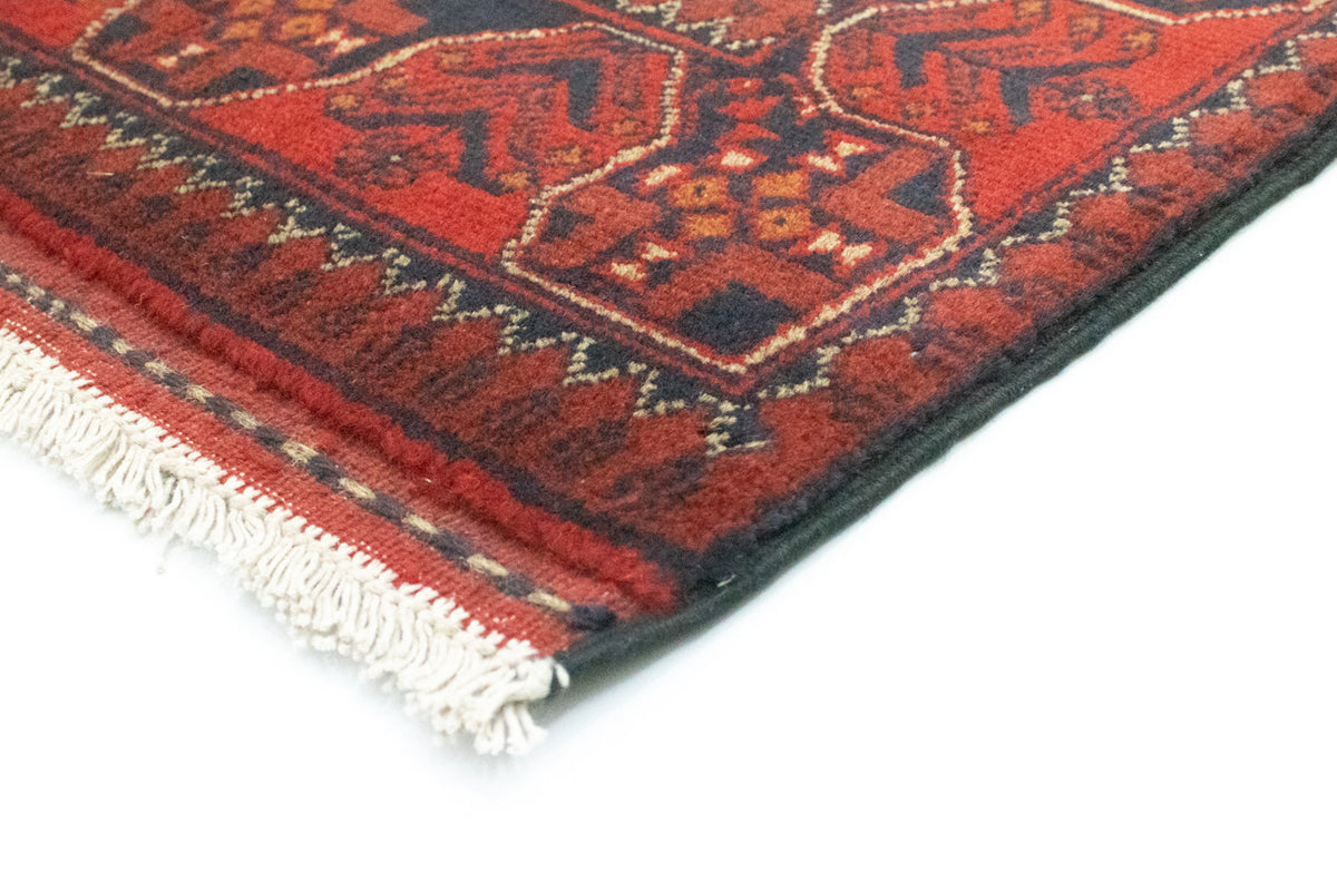 Runner Afghan Rug - Kunduz - 285 x 80 cm - red