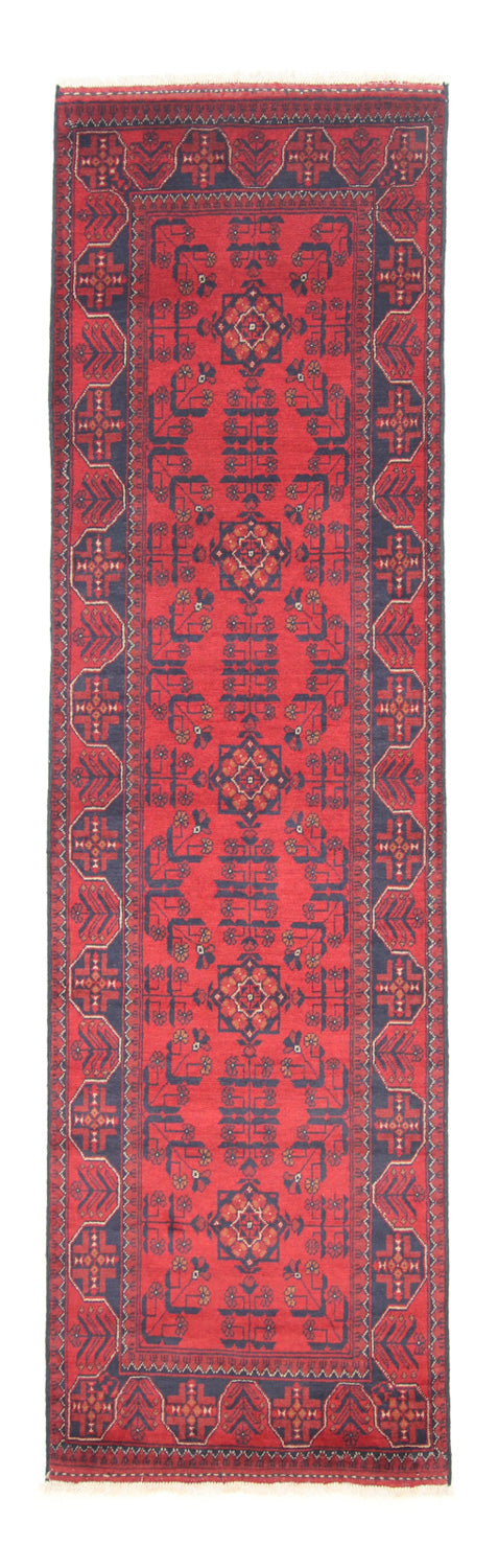 Runner Afghan Rug - Kunduz - 297 x 79 cm - red