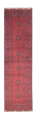 Runner Afghan Rug - Kunduz - 302 x 78 cm - red