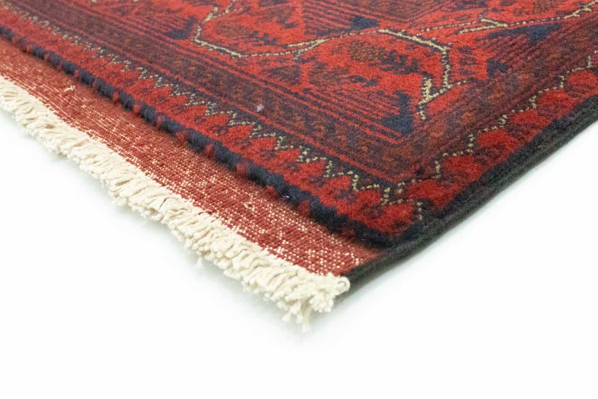 Runner Afghan Rug - Kunduz - 296 x 84 cm - dark red