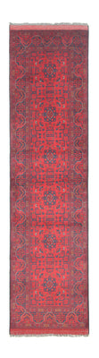 Runner Afghan Rug - Kunduz - 297 x 74 cm - red