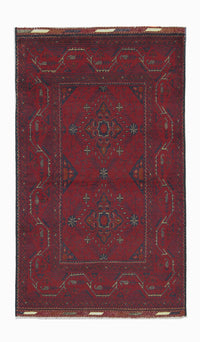 Afghan Rug - Kunduz - 123 x 75 cm - dark red