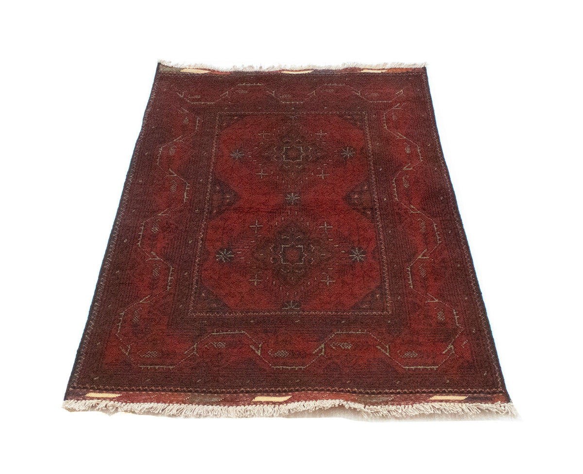 Afghan Rug - Kunduz - 123 x 75 cm - dark red