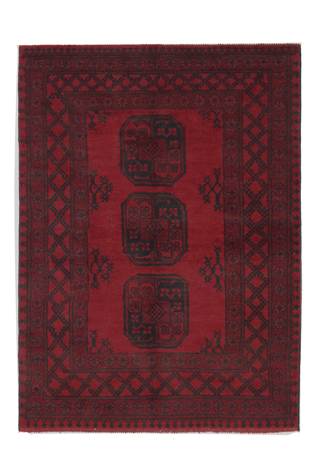 Afghan Rug - Filpa - 139 x 102 cm - red