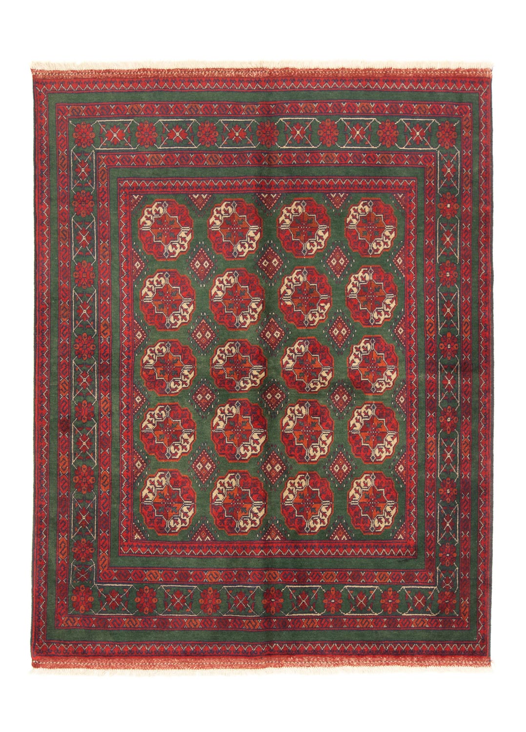 Afghan Rug - Kunduz - 190 x 150 cm - red