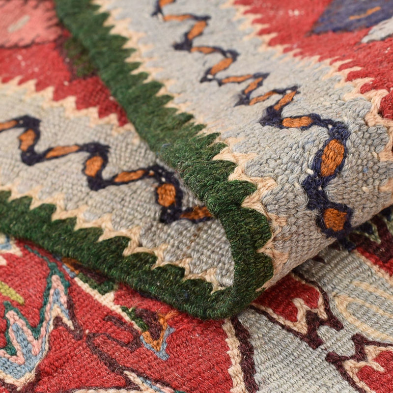 Kelim Rug - Oriental square  - 147 x 130 cm - red