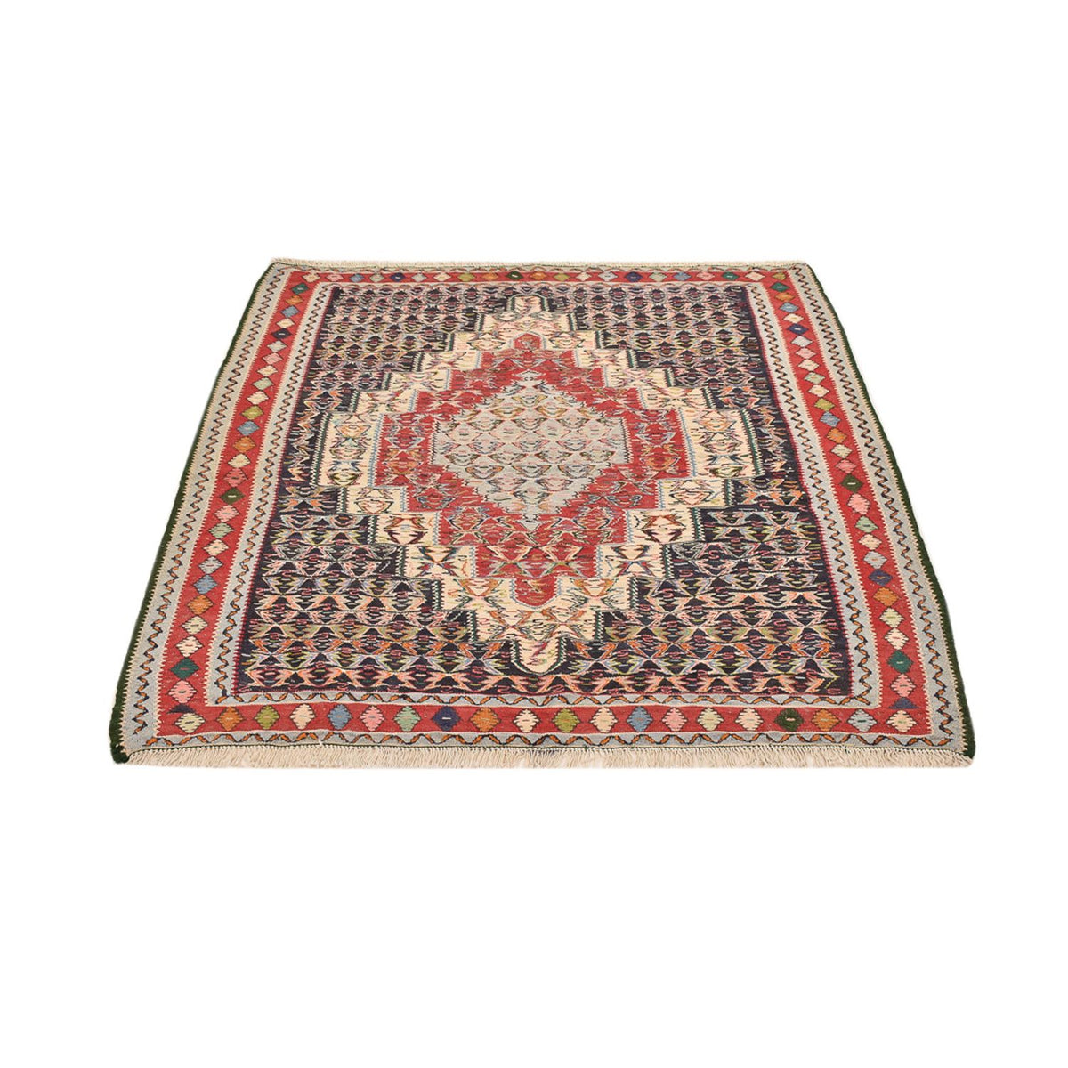 Kelim Rug - Oriental square  - 147 x 130 cm - red