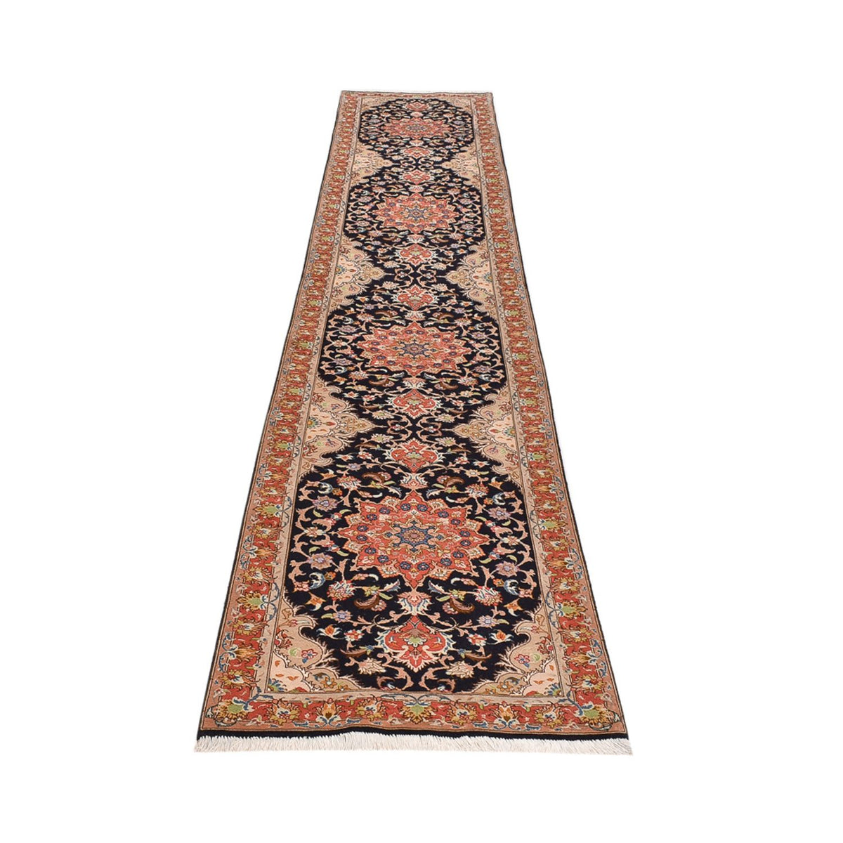Runner Perser Rug - Tabriz - Royal - 380 x 75 cm - dark blue