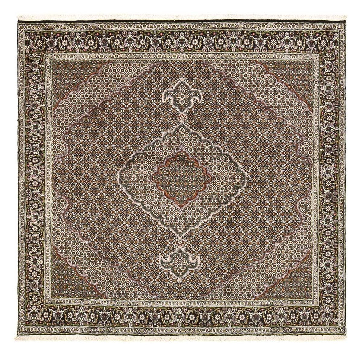 Perser Rug - Tabriz - Royal square  - 201 x 200 cm - brown