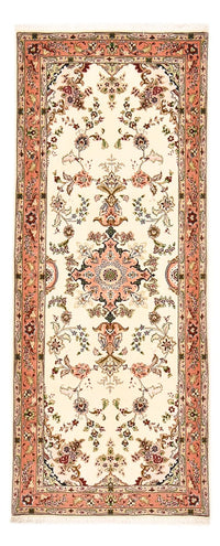 Runner Perser Rug - Tabriz - Royal - 203 x 81 cm - cream