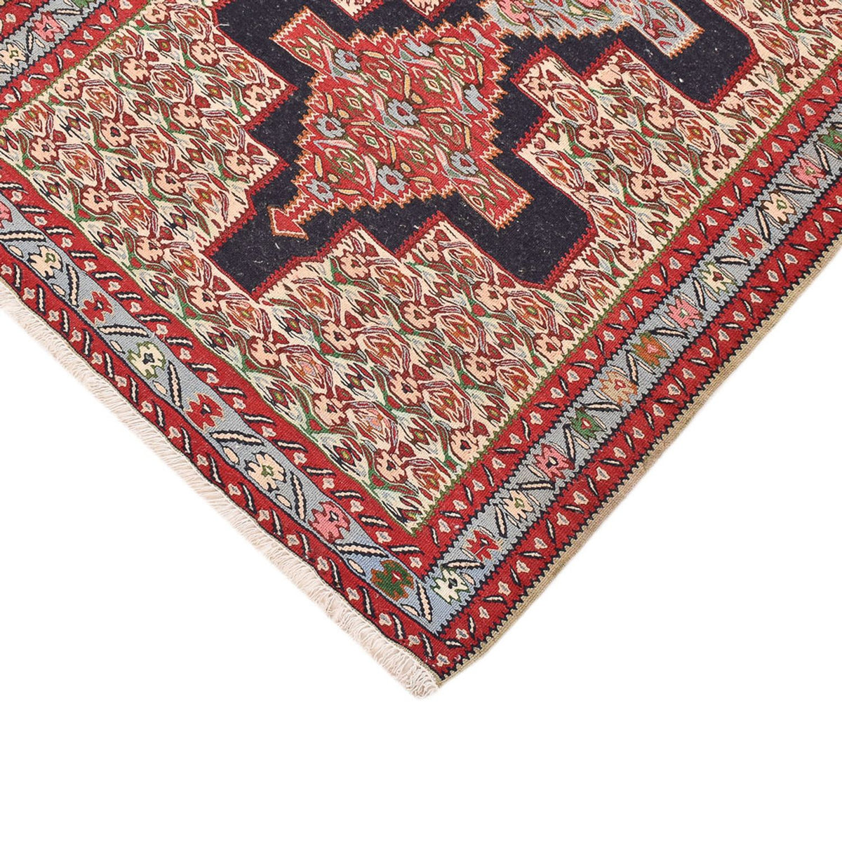 Runner Kelim Rug - Oriental - 395 x 87 cm - dark blue