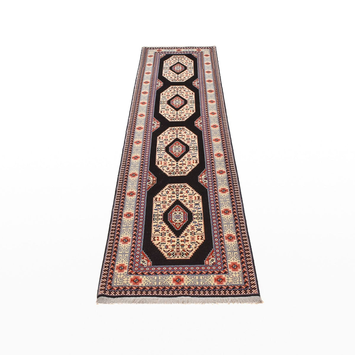 Runner Perser Rug - Tabriz - Premium - 305 x 75 cm - dark blue